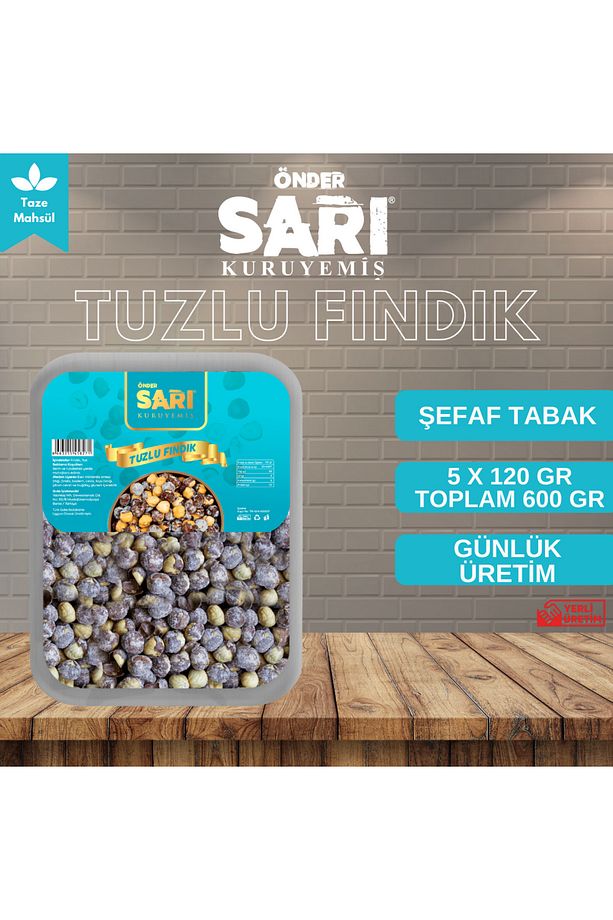Tuzlu Fındık Tava Kavurma Kuruyemiş 120 gr X 5 Adet Şeffaf Tabak - 2