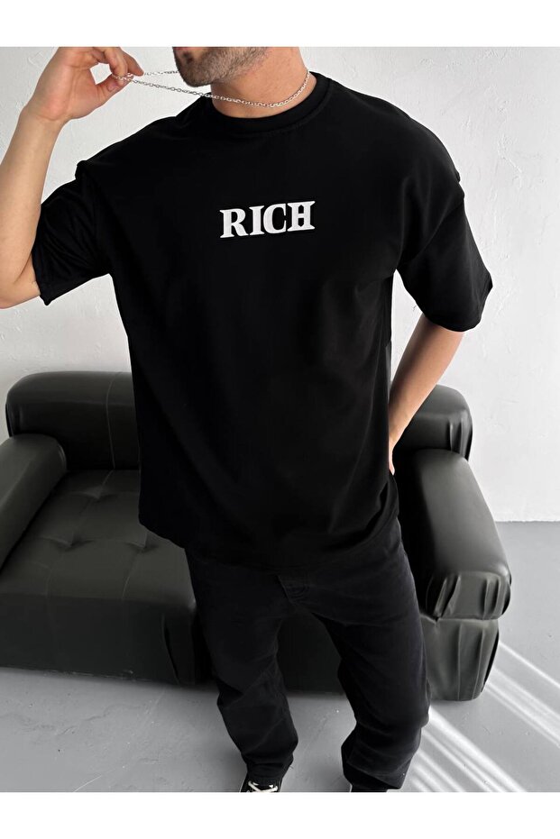 Rich Dijital Baskı Oversize Tshirt - 1