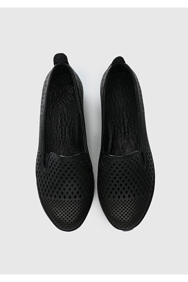 Siyah Deri Kadın Ayakkabı - 5