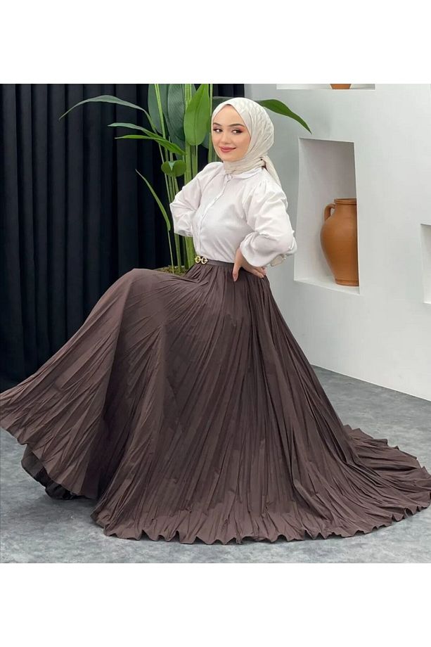 KIRIŞIK MODELLİ LÜKS MODA ETEK - 2