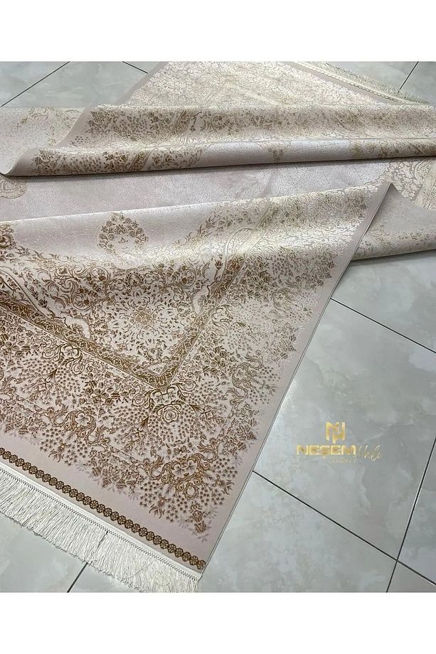 DIORA TEBRIZ 3948 A BEJ BEJ 120 TARAK İPEK DOKUMA MAKINE HALIMIZ - 1