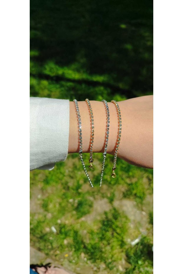Women's Silver Color Stone Elegant Stylish Waterway Bracelet Imprint