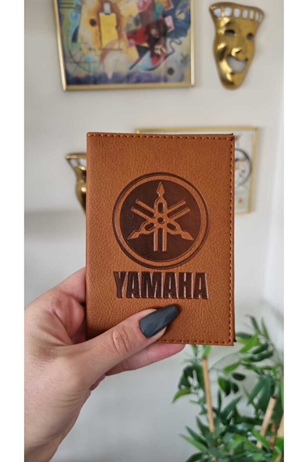 Yamaha Leather Stitched License Case Container Motor License Holder License Protector