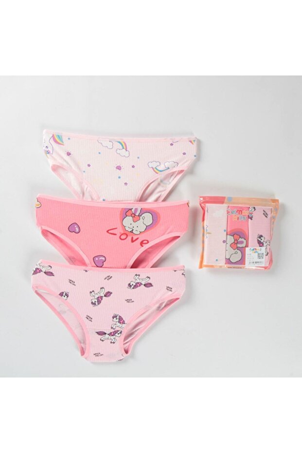 Elm Corded Fabric Mixed Pattern 3-Piece Girl's Slip Set S-62