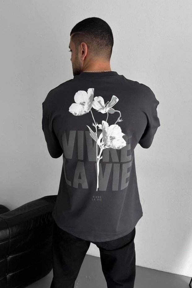 La Vie Unisex Baskılı Oversize Tshirt - 1