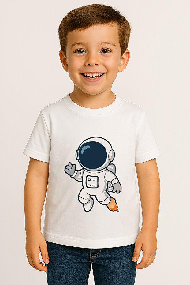 Astronaut Printed 100% Cotton Comfortable T-Shirt for Children