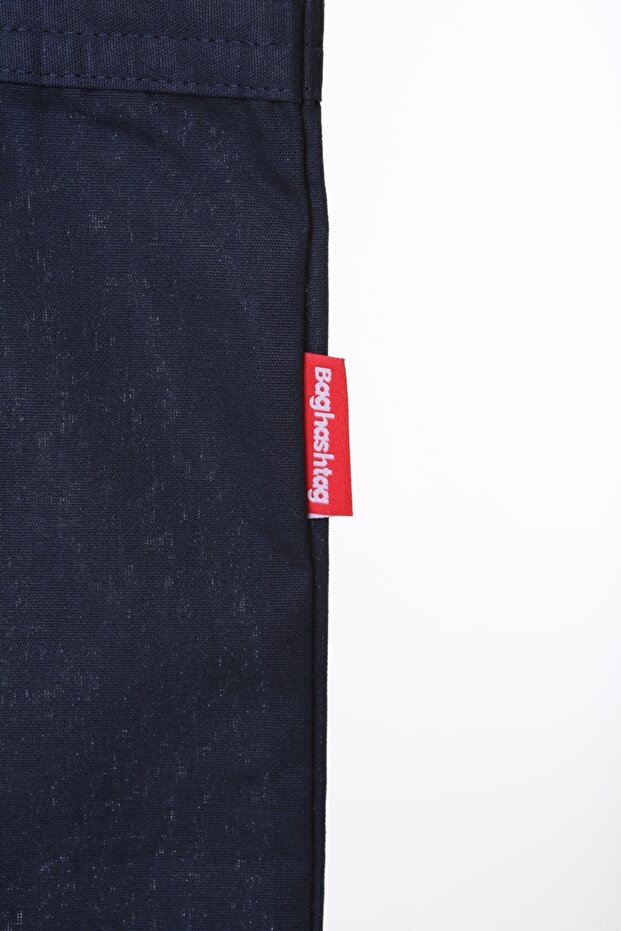 Baskısız Lacivert Bez Çanta - 4