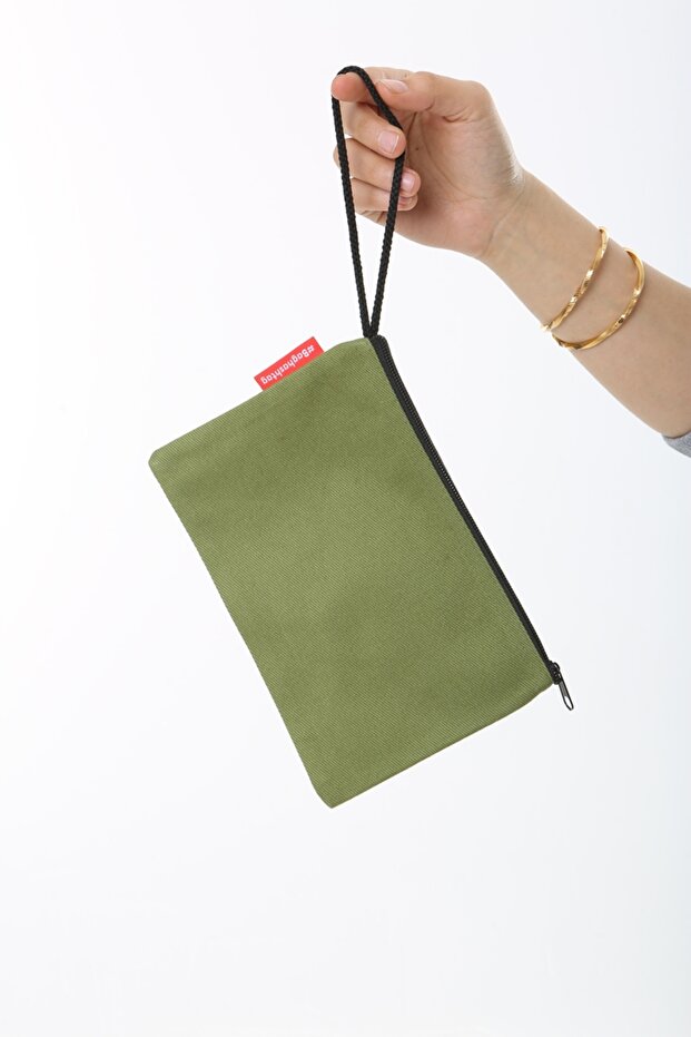 Yeşil Clutch Bez Çanta - 2