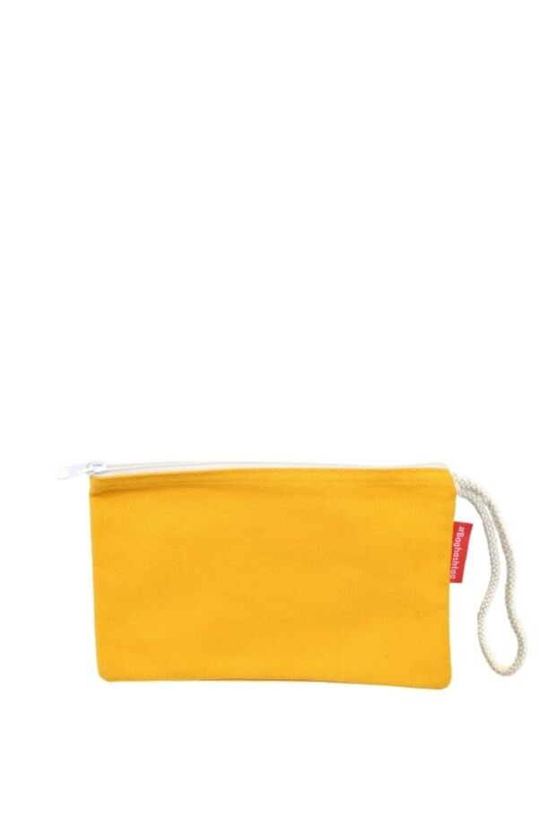 Sarı Clutch Bez Çanta - 8