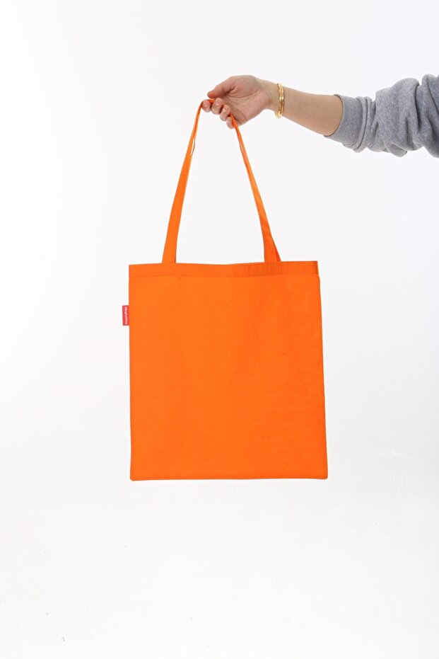 Baskısız Turuncu Bez Çanta - 3