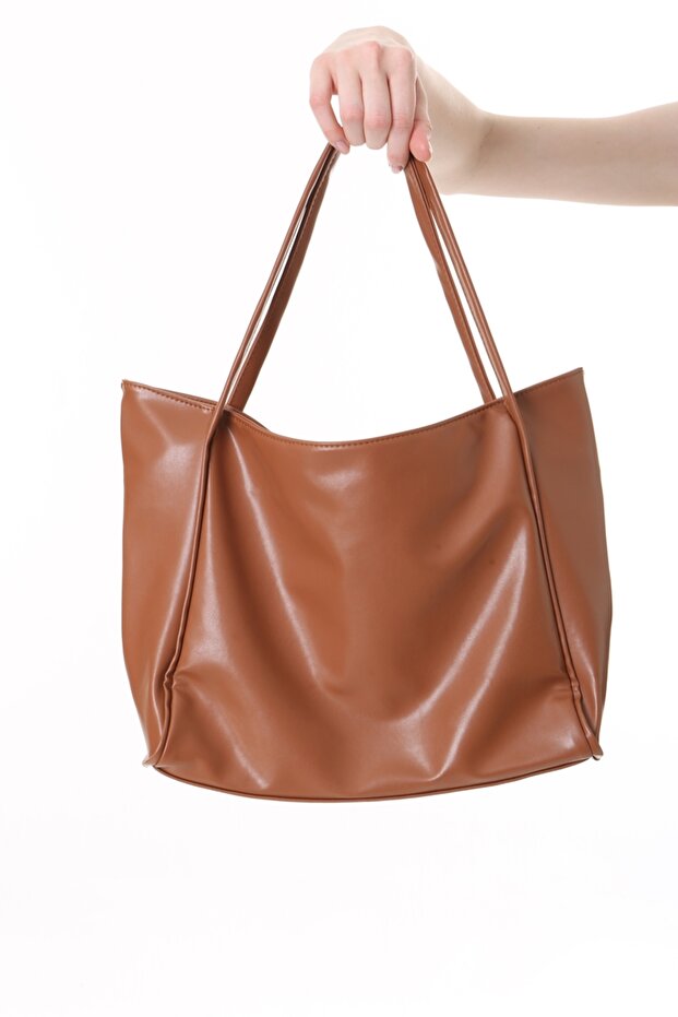 Taba Soft Deri Fermuarlı Çanta - 5