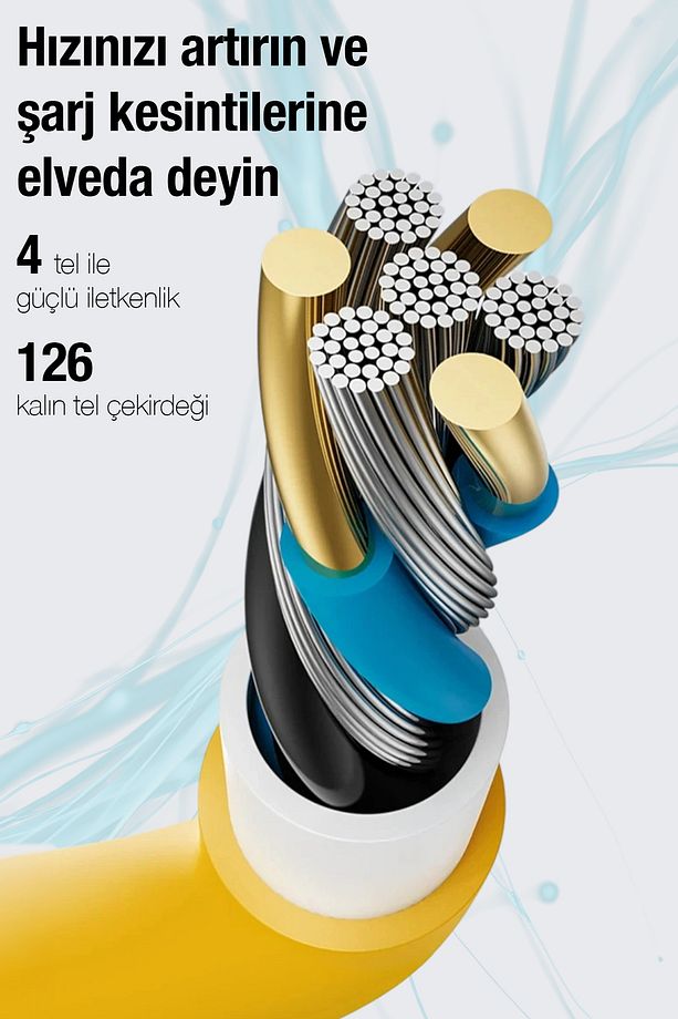 TF-A03 3'ü 1 Arada Hızlı Şarj Data Kablo - 4