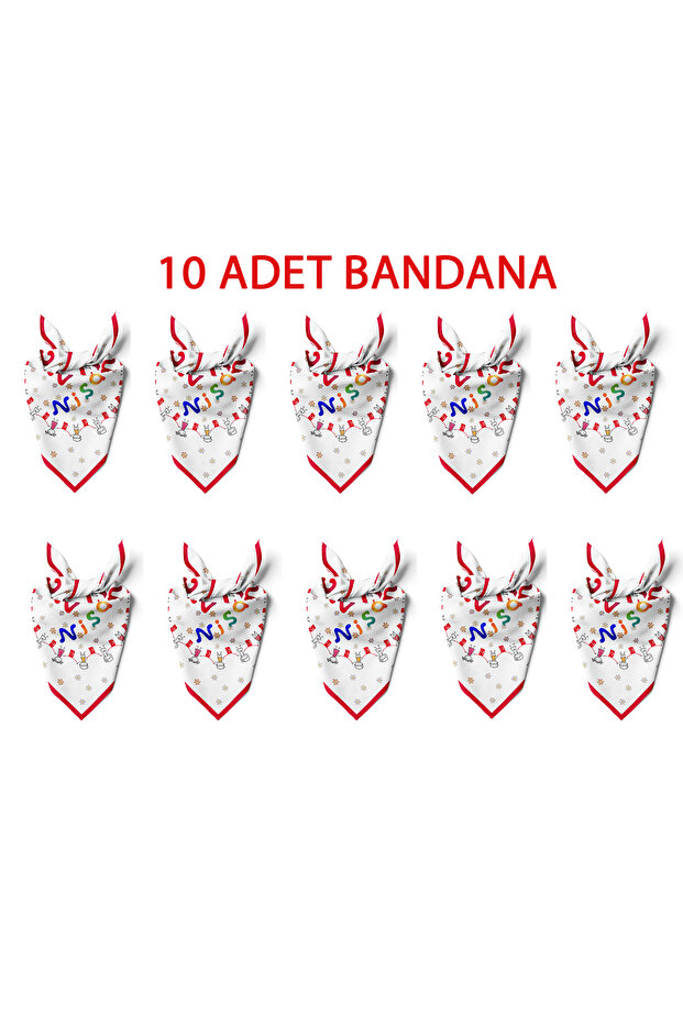 Pack of 10 23 April Themed Pattern Bandana/Scarf