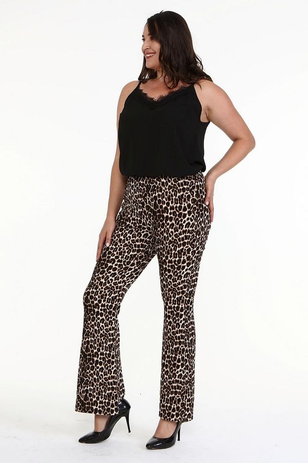 Örme Beli Lastikli Ispanyol Paça Pantolon - 2