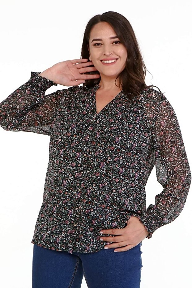 قميص شيفون منقوش - 2