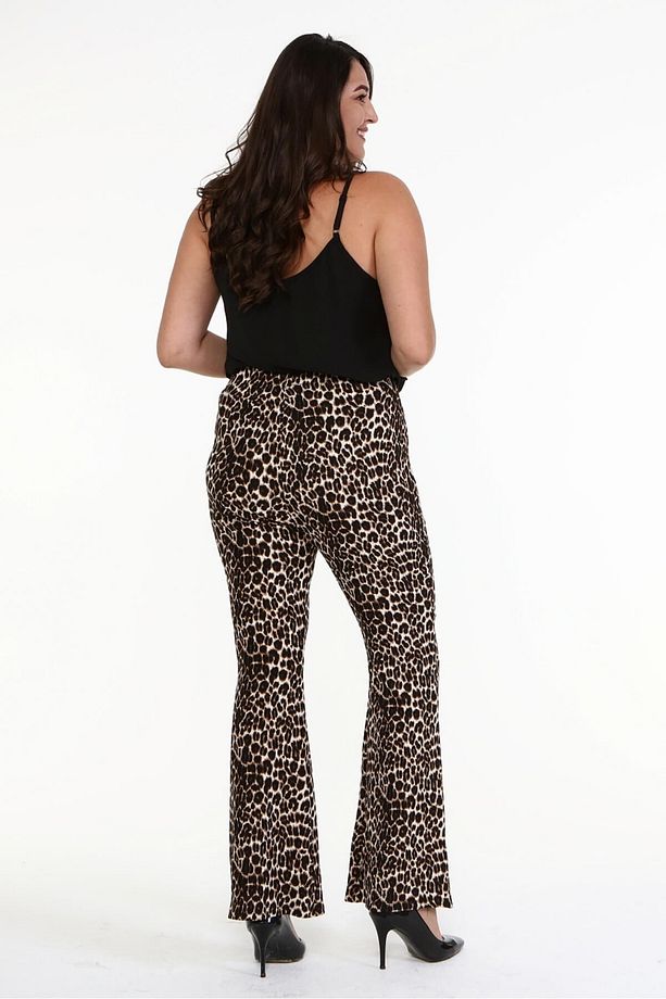 Örme Beli Lastikli Ispanyol Paça Pantolon - 5