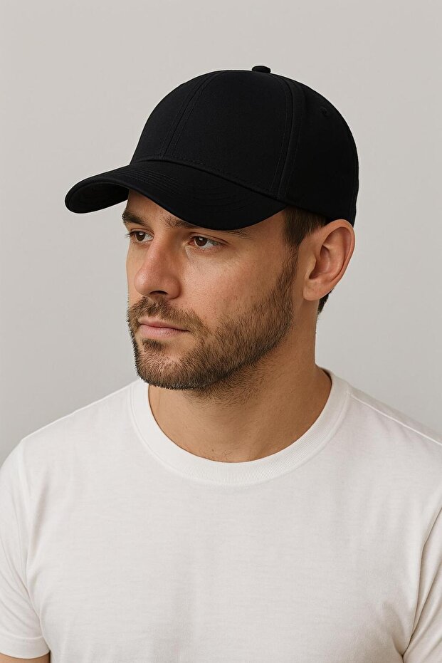 Unisex Basic 2-Piece Adjustable Hat Baseball Cap Red-Black - 6