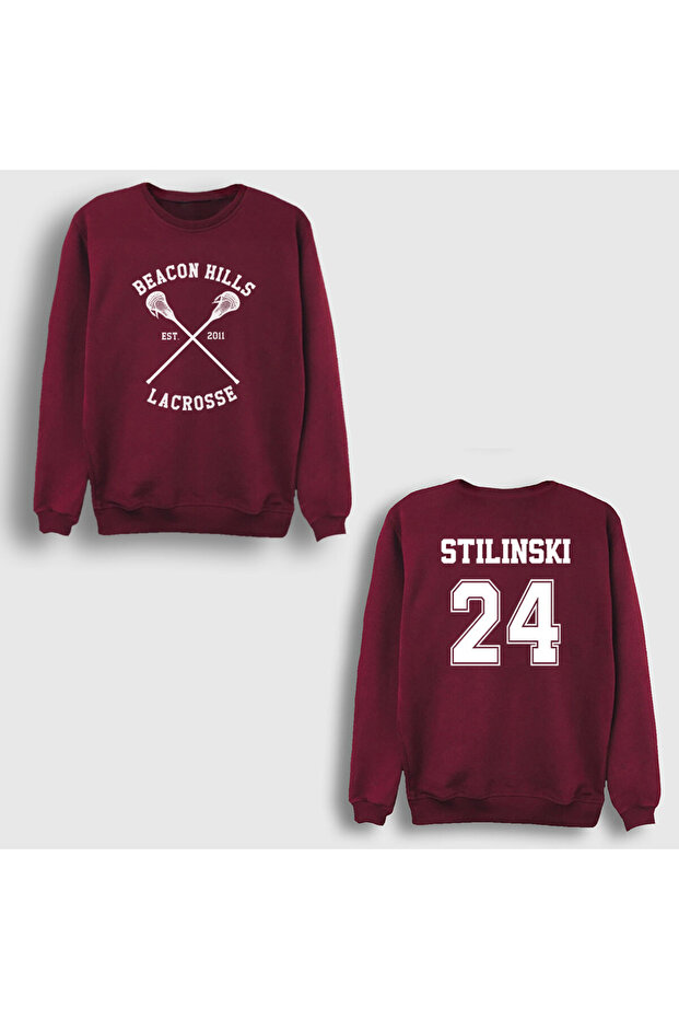 Unisex Claret Red 24 Styles Stilinski Series Teen Wolf Back Printed Sweatshirt 531230Tt