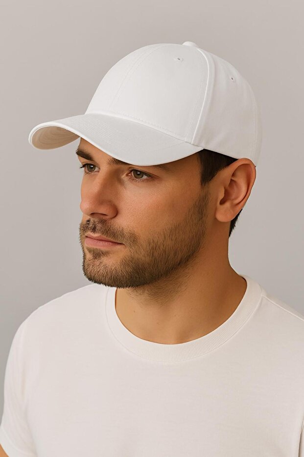 Unisex Basic Adjustable Line Baseball Hat Cap with Velcro Back - 1