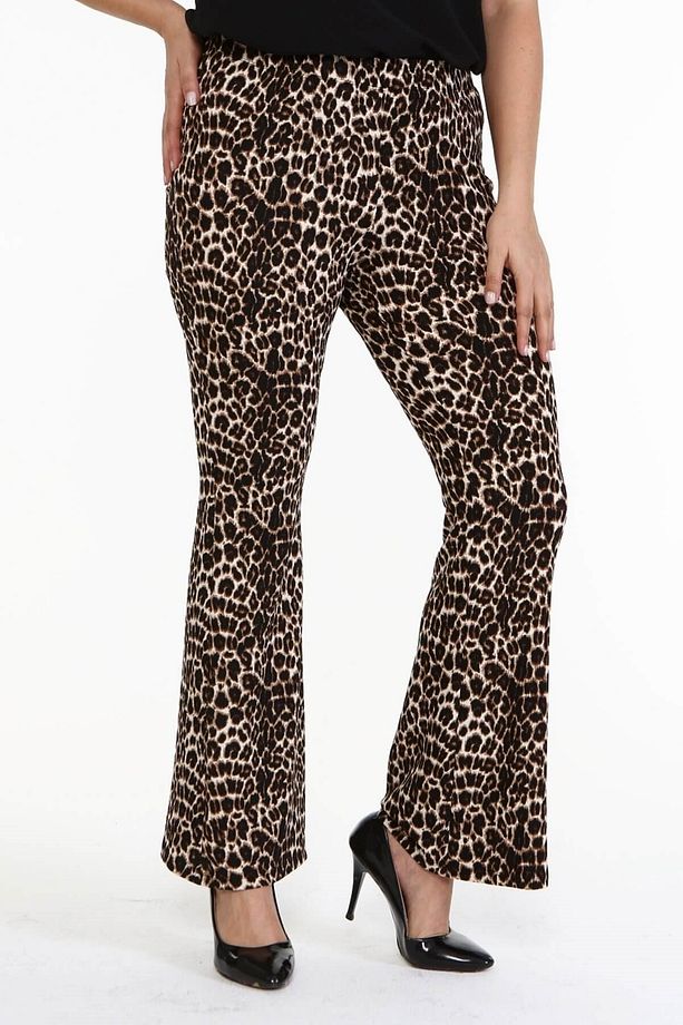 Örme Beli Lastikli Ispanyol Paça Pantolon - 4
