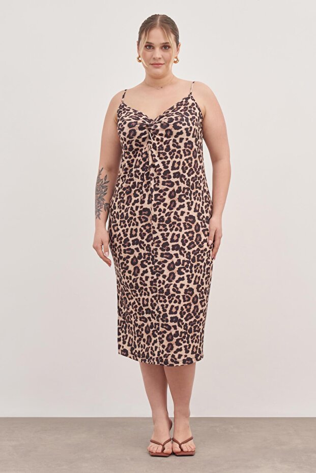 İp Askılı Düğümlü Elbise - 3