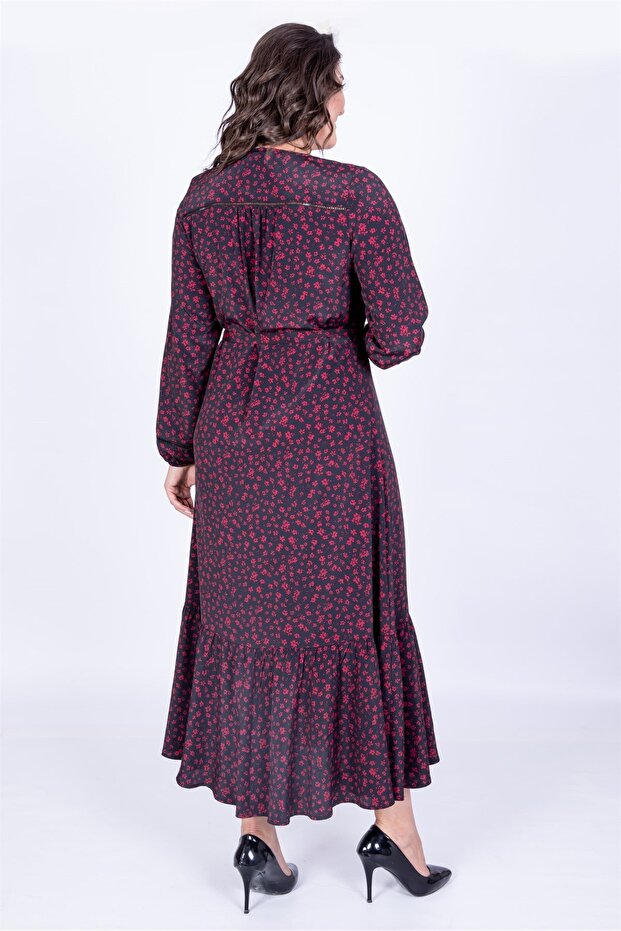 V Yaka Uzun Elbise - 3