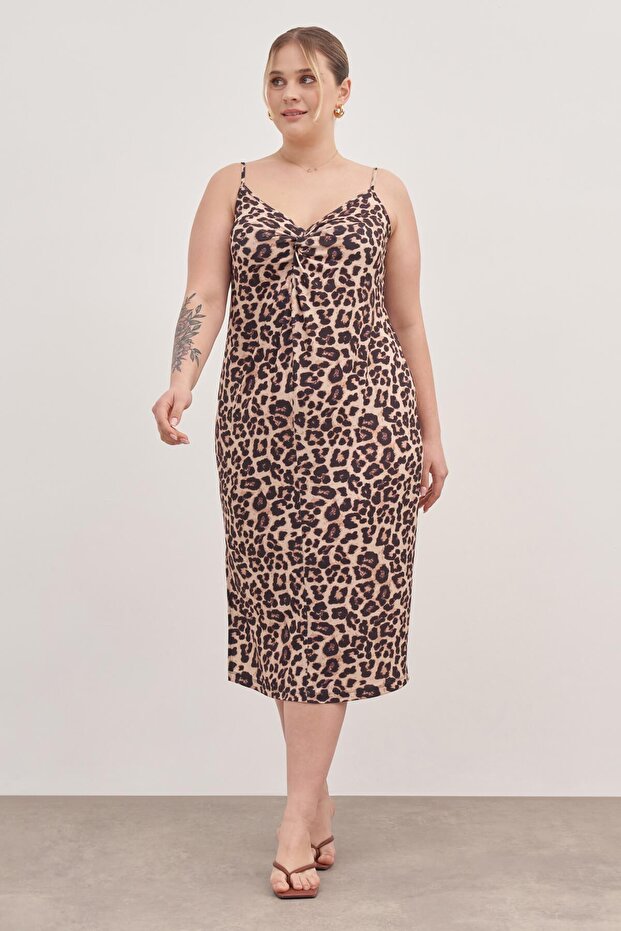 İp Askılı Düğümlü Elbise - 1