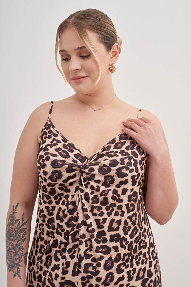 İp Askılı Düğümlü Elbise - 4