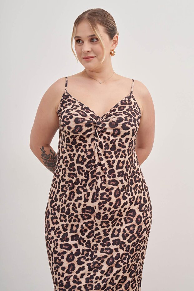 İp Askılı Düğümlü Elbise - 6