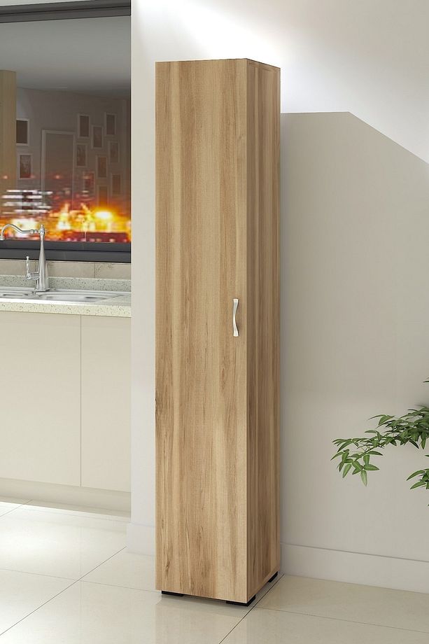 5 Raflı Renkli Çok Amaçlı Banyo Mutfak Kiler Dolabı Tek Kapılı Dolap - 1