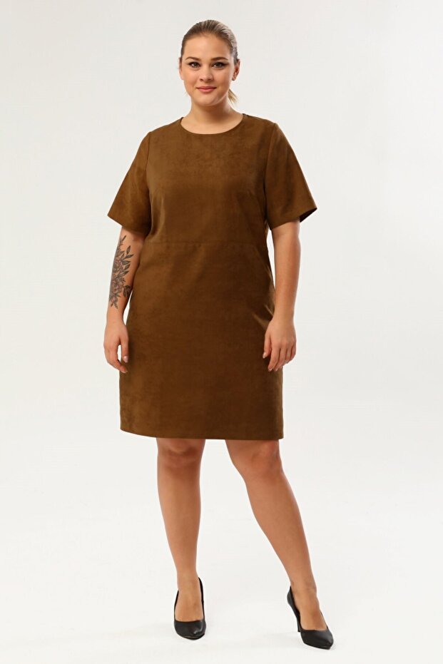 Rochie din piele intoarsa artificiala - 1