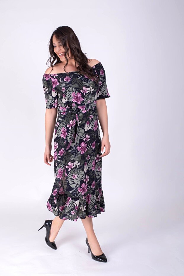 Rochie cu umăr dezactivat - 1