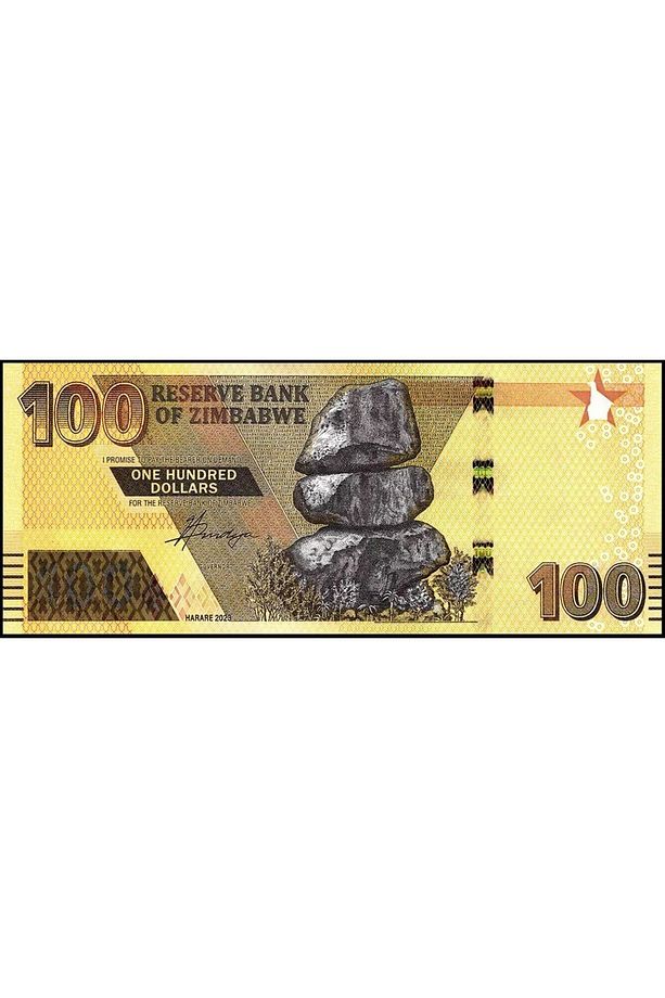 ZİMBABWE 100 DOLAR 2020, P#106, ÇİL, ESKİ YABANCI KAĞIT PARA - 2