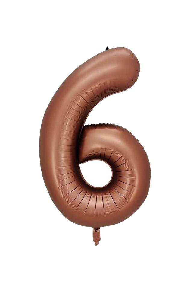 6 Number Caramel Foil Balloon 34 Inch 76-82 cm