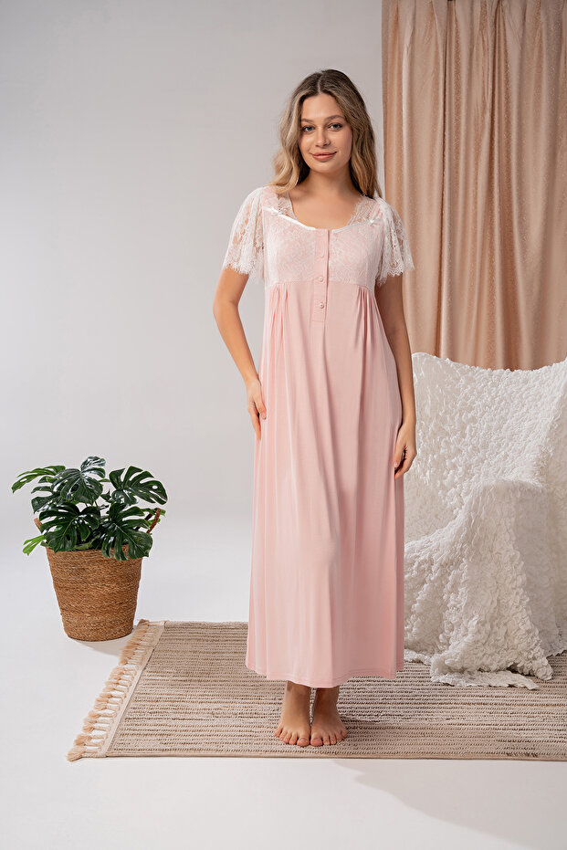 Women's Powder Lace Summer Special Design Cotton Maternity Maternity Nightgown