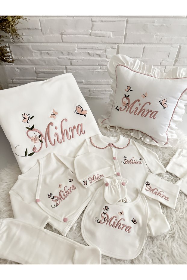 Embroidered Girl Hospital Exit Set