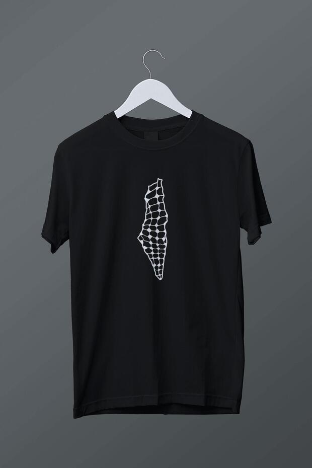 Palestine Map Printed T-Shirt