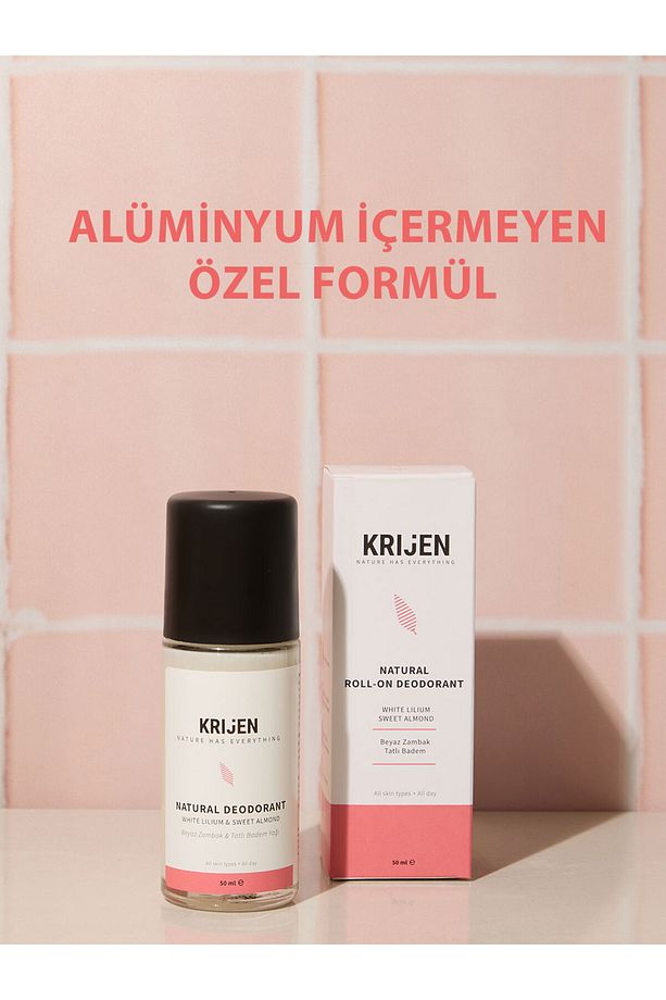 Doğal Deodorant - Beyaz Zambak & Tatlı Badem Roll-On Deodorant 50 Ml - Bitkisel Ter Kokusu Önleyici - 5