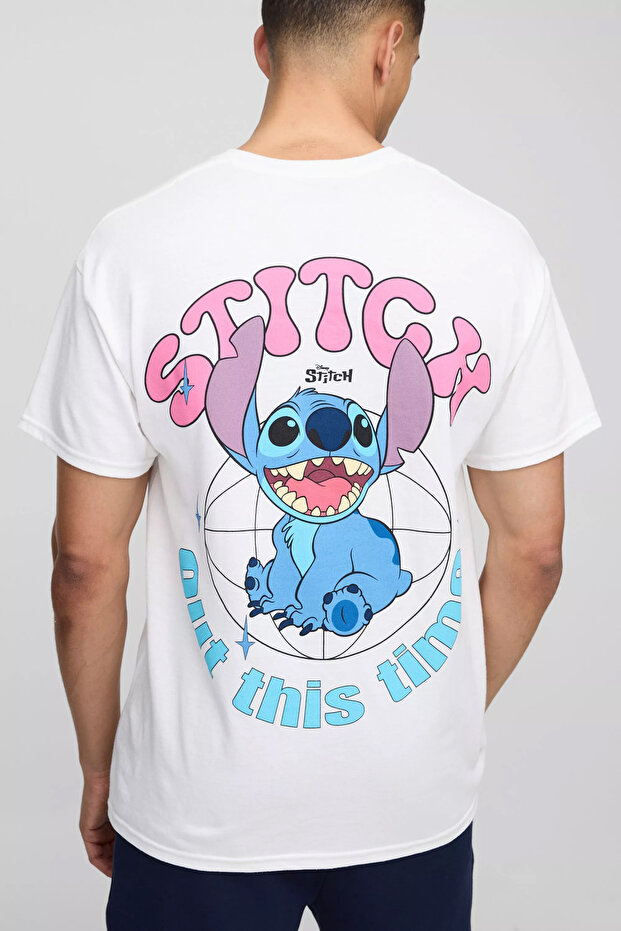 Lilo and Stitch Character Printed Oversize Men's T-Shirt - Comfortable and Stylish Design