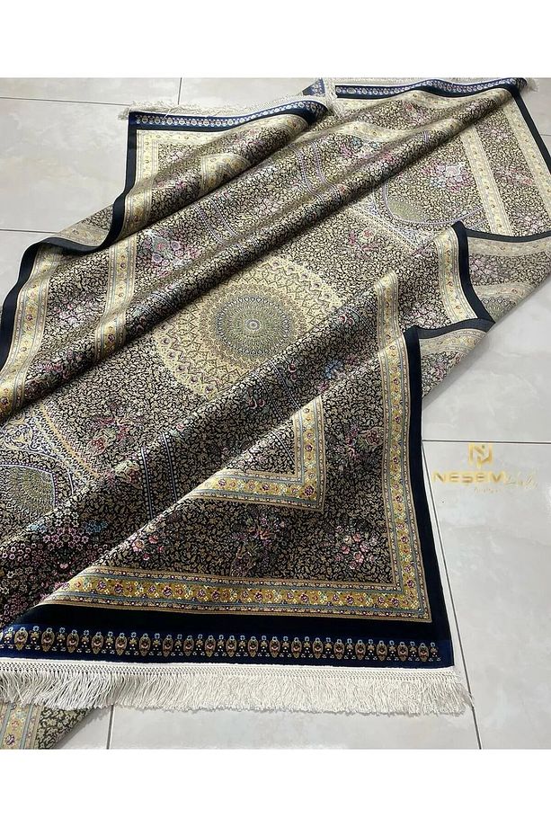 DIORA KUMKAPI 8103 A SIYAH SIYAH 150 TARAK İPEK DOKUMA MAKİNE HALISI. - 1