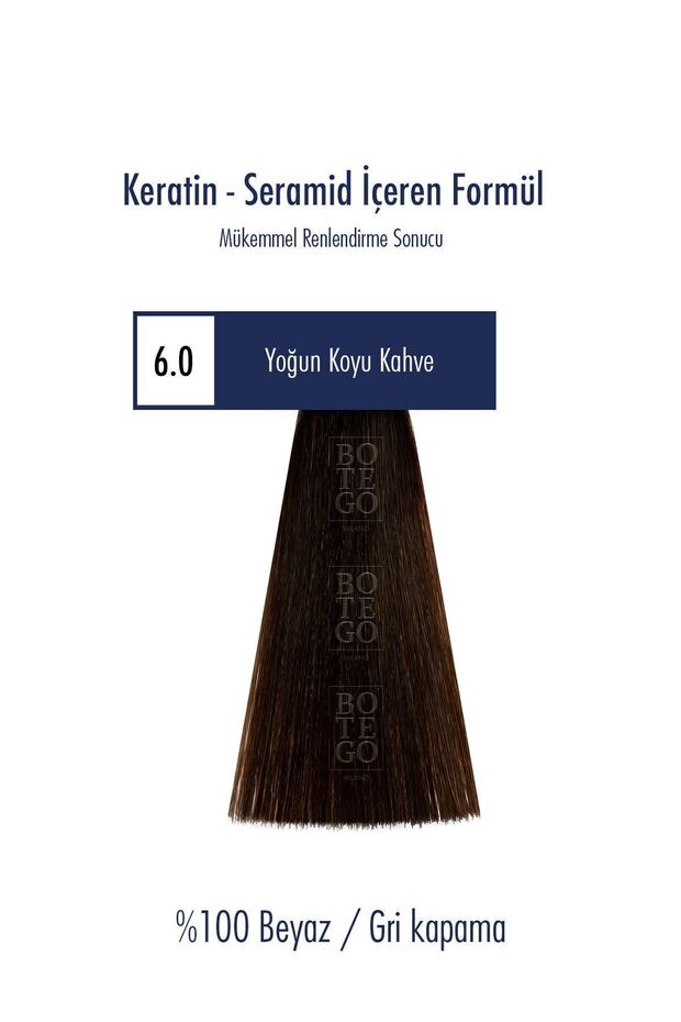Botego Milano 6.0 Yoğun Koyu Kumral Saç Boyası 100 ml – Kalıcı, Plex Teknolojili, Keratinli - 3