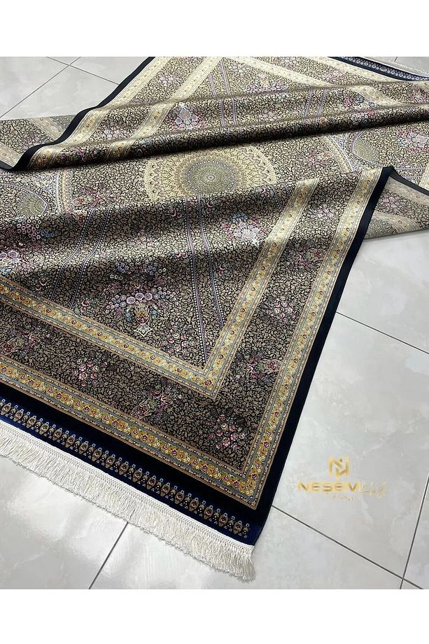 DIORA KUMKAPI 8103 A SIYAH SIYAH 150 TARAK İPEK DOKUMA MAKİNE HALISI. - 6