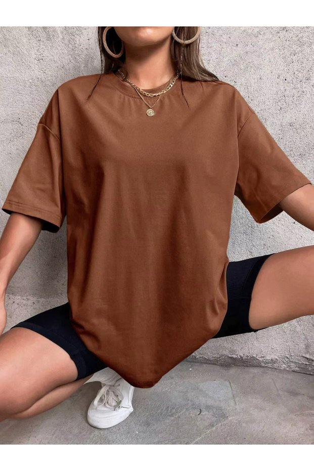 Solid Color Oversized T-Shirt, Casual Short Sleeve Top for Spring and Summer, Unisex Women Men