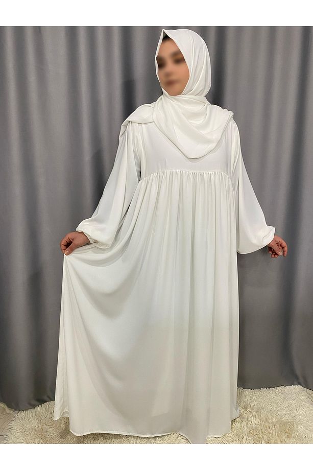 TAKIM |Elbise ve Şal |1.Sınıf Mısır Medine İpeği Kumaş |Hac Elbise | Namaz Elbisesi |Umre Elbise - 1