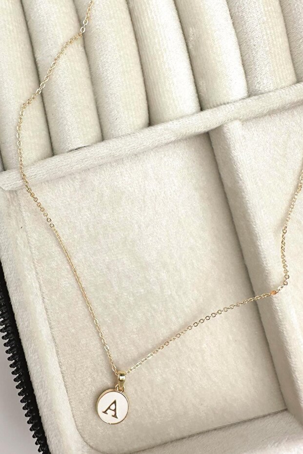 Gold Mineli Harf Kolye - 3