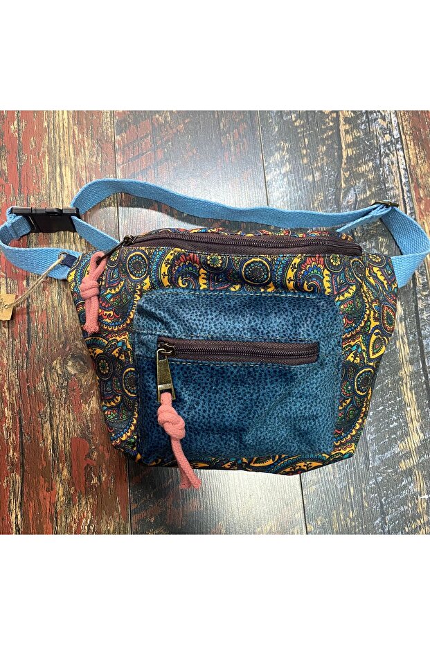 Rez Ethnic Authentic Bohemian Daily Travel Waist Bag Medium Size Multi-Pocket Water Resistant