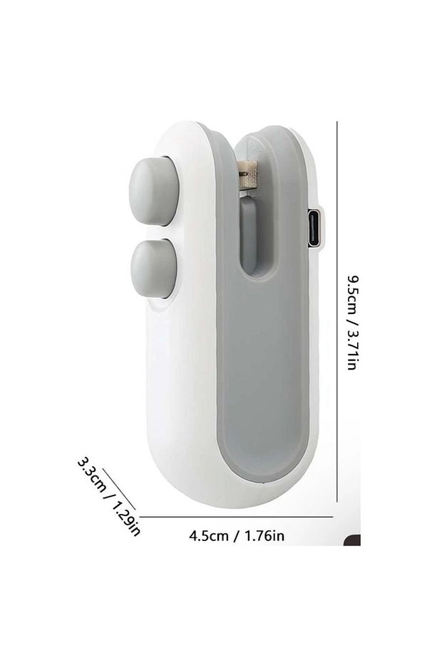 Mini Poşet Kapatıcı - 2'si 1 Arada Şarjlı Isı Ile Poşet Kapatma Ve Kesme Cihazı - 2