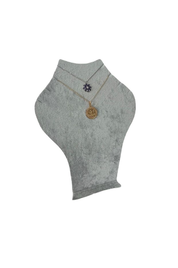 Domestic Production Bangok Model Suede Gray Necklace Choker Jewelry Display Mannequin