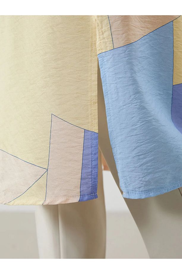 LCW Modest Sari Desenli Kadın Gömlek Tunik - 3