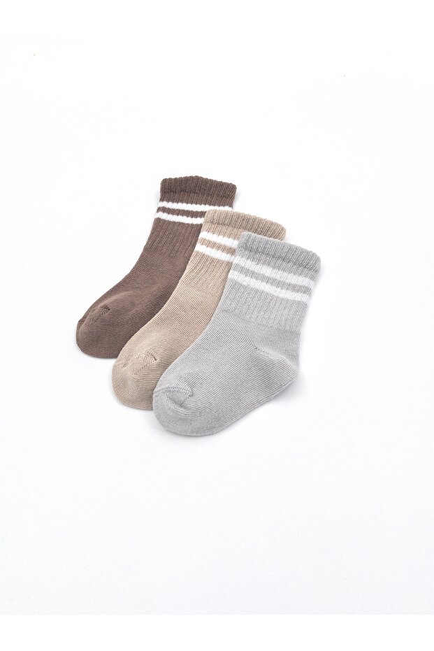 3 Pack Cotton Baby Socks / Striped Children's Socks